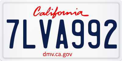 CA license plate 7LVA992