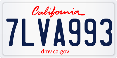 CA license plate 7LVA993