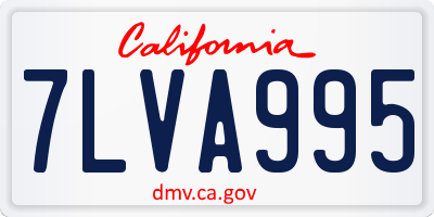 CA license plate 7LVA995