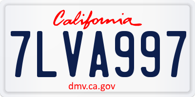CA license plate 7LVA997