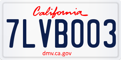 CA license plate 7LVB003