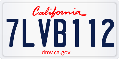 CA license plate 7LVB112