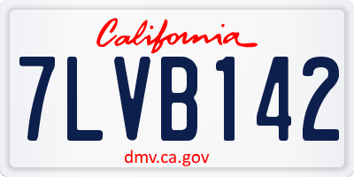 CA license plate 7LVB142