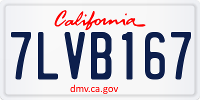 CA license plate 7LVB167