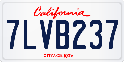 CA license plate 7LVB237