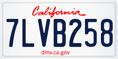 CA license plate 7LVB258