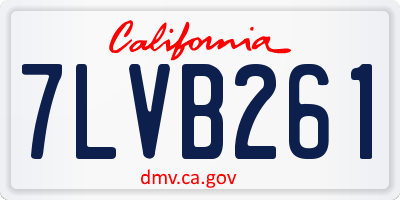 CA license plate 7LVB261