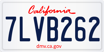 CA license plate 7LVB262