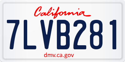 CA license plate 7LVB281