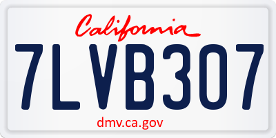 CA license plate 7LVB307