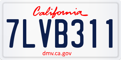 CA license plate 7LVB311