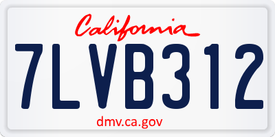 CA license plate 7LVB312
