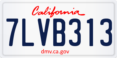 CA license plate 7LVB313