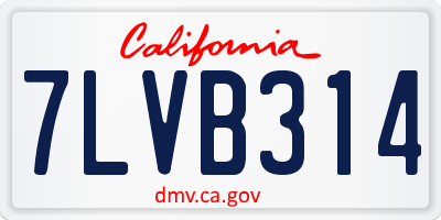 CA license plate 7LVB314