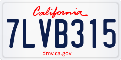 CA license plate 7LVB315