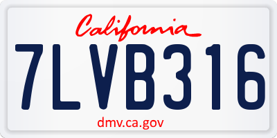 CA license plate 7LVB316