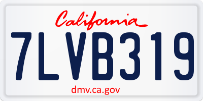 CA license plate 7LVB319
