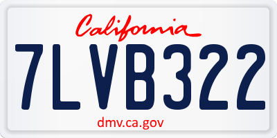 CA license plate 7LVB322