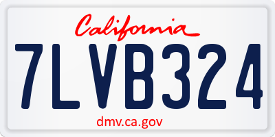 CA license plate 7LVB324