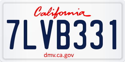 CA license plate 7LVB331