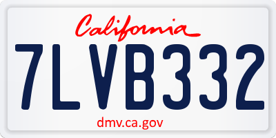 CA license plate 7LVB332