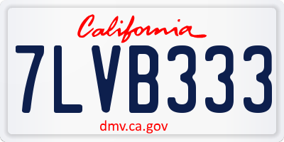 CA license plate 7LVB333