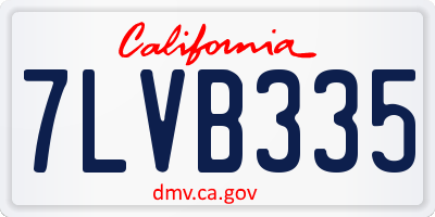 CA license plate 7LVB335
