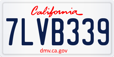 CA license plate 7LVB339