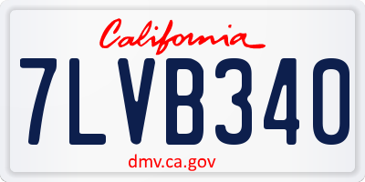 CA license plate 7LVB340