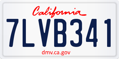 CA license plate 7LVB341