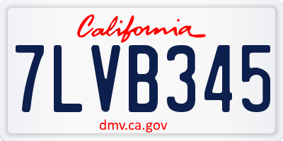 CA license plate 7LVB345