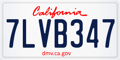 CA license plate 7LVB347