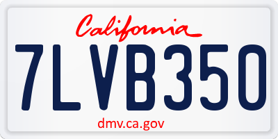 CA license plate 7LVB350