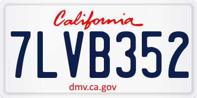 CA license plate 7LVB352