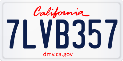 CA license plate 7LVB357