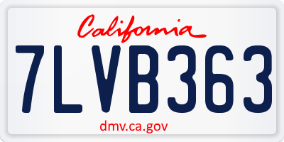 CA license plate 7LVB363
