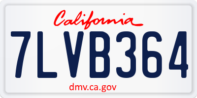 CA license plate 7LVB364