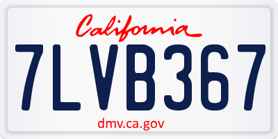 CA license plate 7LVB367