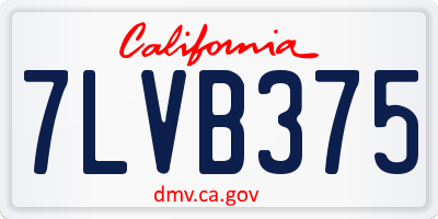 CA license plate 7LVB375