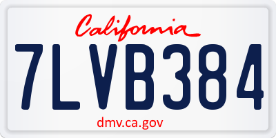 CA license plate 7LVB384