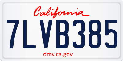 CA license plate 7LVB385