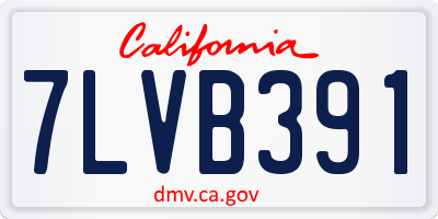 CA license plate 7LVB391