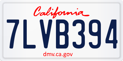 CA license plate 7LVB394