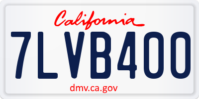 CA license plate 7LVB400