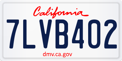 CA license plate 7LVB402