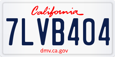 CA license plate 7LVB404