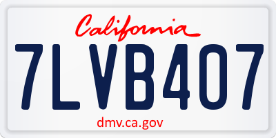 CA license plate 7LVB407