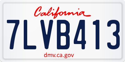 CA license plate 7LVB413