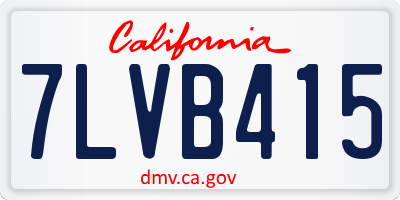 CA license plate 7LVB415