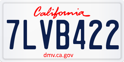 CA license plate 7LVB422